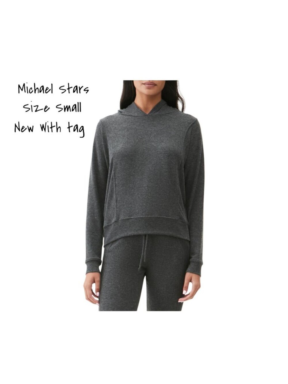 Michael Stars Emmy Hoodie Sweatshirt Charcoal Gray - New Size Small